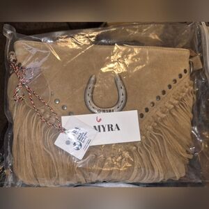 Myra Bag Tan Suede Fringe Crossbody